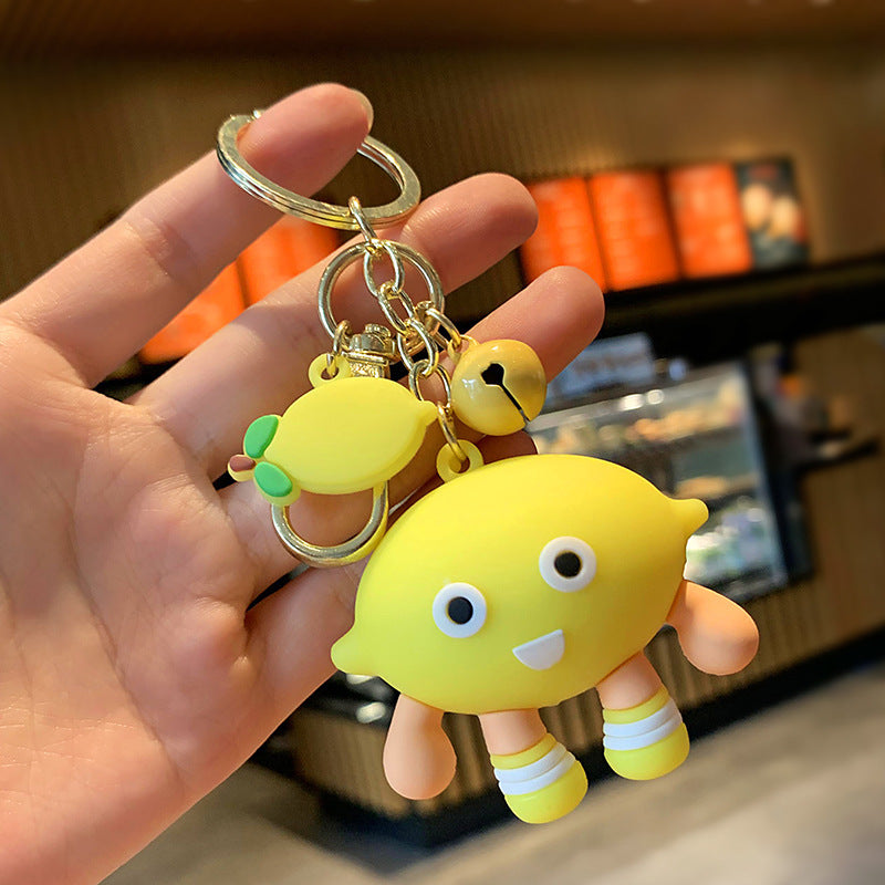 Wholesale PVC Avocado Orange Lemon Keychain